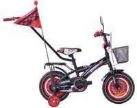 Rower dziecięcy 12 Fuzlu Racing czarno-czerwony połysk