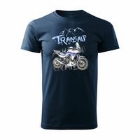 Koszulka motocyklowa z motocyklem na motor Honda Transalp 750 męska granatowa M
