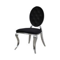 Krzesło Ludwik II glamour Black krzesła pikowane guzikami