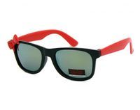 Okulary przeciwsłoneczne dziecięce UV 400, z KOKARDKĄ czarno-czerwone