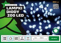 Sznur świetlny 20 m • 200 LED • zewnętrzne oświetlenie • możliwość łączenia • zewnętrzne lampki choinkowe NR 1759 Zimny biały
