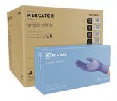 Rękawice nitrylowe bezpudrowe MERCATOR® simple nitrile S karton 10x100