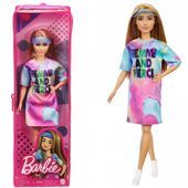Lalka Barbie Fashionistas Sukienka tie-dye, daszek