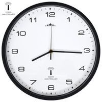 Sterowany radiowo zegar kwarcowy, 31 cm, biało-czarny