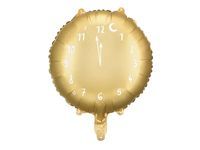 Balon foliowy Zegar Noworoczny okrągły złoty Sylwester nowy rok przyjęcie noworoczne 45 cm