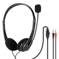 FREESTYLE HEADPHONES WITH MIC AND VOLUME CONTROL 2 X 3.5 MM JACK BLACK [45643]
