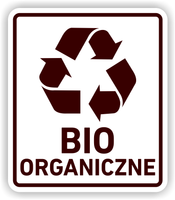 BIO ORGANICZNE - Naklejka na kosz segregacja śmieci odpadów 15 cm
