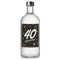 Etykieta na butelkę "40 urodziny", czarny, 85x120 mm, 5 szt