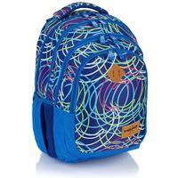 Plecak szkolny młodzieżowy Astra Head HD-103, niebieski w kolorowe wzory