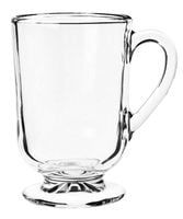 Kubek szklany szklanka na stopce nóżce z uchem do kawy herbaty ALLO 300 ml