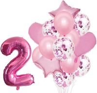 ZESTAW BALONÓW ROCZNICA 2 URODZINY HEL PARTY 15SZT