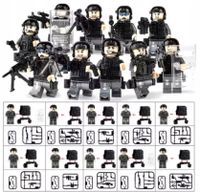 figurki klocki SWAT Police 10szt + karta lego zPL