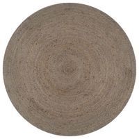 Ręcznie wykonany dywanik z juty, okrągły, 150 cm, szary