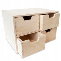 Mini komoda drewniana organizer biurko 4 szuflady