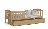 Łóżko dla dzieci KUBUŚ P 200x90 szuflada + materac - drewniane