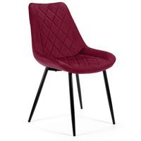 4x Welurowe krzesło tapicerowane pikowane SJ.0488 Burgund