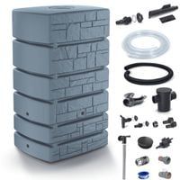 Zbiornik TOWER STONE IDTST500 + przyłącza | Smooth gray, Pojemność: 500 l, Wymiary 58.3x77.5x130 cm, Kolor Smooth gray, Waterform, Prosperplast