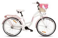 Damski rower miejski Goetze Style 24+ kosz / Biało-różowy