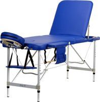 Stół, łóżko do masażu 3-segmentowe aluminiowe Niebieskie