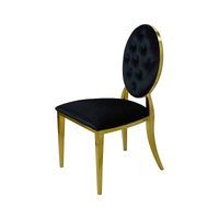 Krzesło Ludwik Gold Black glamour pikowane guzikami