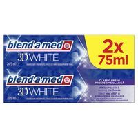 Blend-A-Med 3D White Classic Fresh Pasta Do Zębów, 2 X 75 Ml