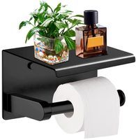 Uchwyt Na Papier Loft Toaletowy Z Półką Czarny Wc