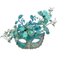 Maska karnawałowa "Wenecka - Motyle i kwiaty", turkusowa, Carnival Toys