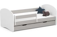 Łóżko dziecięce 160x80 SMILE z materacem i szufladą szare