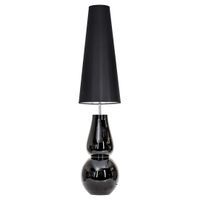 Stojąca LAMPA podłogowa MILANO BLACK L202081804 4Concepts salonowa OPRAWA abażurowa czarna