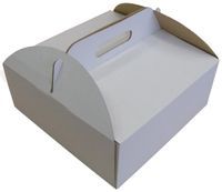 Karton Pudełko Na Tort Biały Z Uchwytem 30X30X15Cm