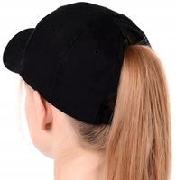 Czapka z daszkiem BEJSBOLÓWKA kucyk KITKĘ Ponytail  KR30_Czarny