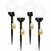 4x LAMPA SOLARNA Ogrodowa LED LAMPKA Wbijana KULA KULKA 15cm SZPIKULEC