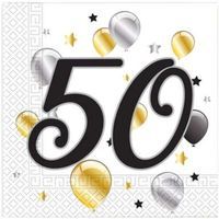 Serwetki "50 urodziny Balloons", PROCOS, 33 cm, 20 szt