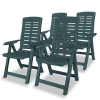 Rozkładane krzesła ogrodowe, 4 szt., zielone, 60 x 61 x 108 cm