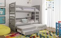 Łóżko piętrowe dla dzieci JANEK 3 osobowe + materace GRATIS!