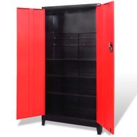 Szafa narzędziowa, 2 drzwi, stal, 90x40x180 cm, czarno-czerwona