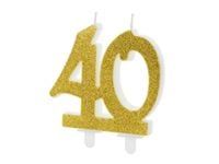 Świeczka urodzinowa na tort liczba 40 złota, 7,5 cm urodziny