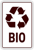 BIO  - Naklejka na kosz segregacja śmieci odpadów 30 cm