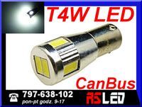 mocna żarówka LED T4W Ba9s 6 x 5730 Power SMD 12v CANBUS