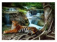 Fototapeta TYGRYS WODOSPAD 3D Dżungla 254x184