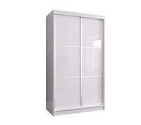 Szafa przesuwna VINET I 120 cm biała/biały połysk