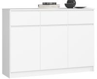 KOMODA K 140 CM 3 DRZWI 3 SZUFLADY BIAŁA
