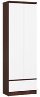 REGAŁ BIUROWY SZAFA R 60 cm CLP 1 SZUFLADA 2 DRZWI WENGE / BIAŁY
