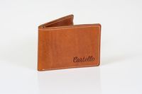 Skórzany mały portfel męski Cartello M033 Kolor - Koniakowy