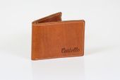 Skórzany mały portfel męski Cartello M033 Kolor - Koniakowy