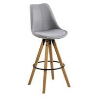 Stołek barowy Dima Melange grey/wood z drewnianymi nogami