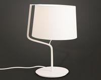 Biurkowa LAMPKA stołowa CHICAGO T0028 Maxlight klasyczna LAMPA abażurowa do sypialni biała