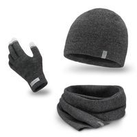 Zimowy komplet męski - czapka z polarem, szalik, rękawiczki