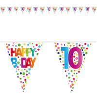 Baner flagi "10 Urodziny - Happy B Day - Tęczowe Kropki", FOLAT, 1000 cm