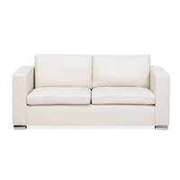 Sofa 3-osobowa skórzana beżowa HELSINKI